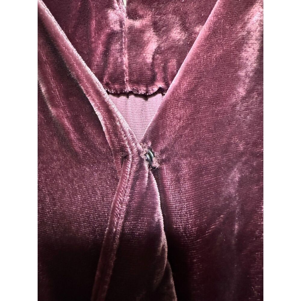 SUNDANCE Aviana Velvet Jumpsuit, Silk Blend, Deep Burgundy, Sz M - Picture 7 of 16